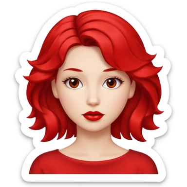 woman red lips, deifferent hair styles. sticker