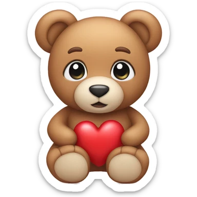 teddy bear with heart sticker