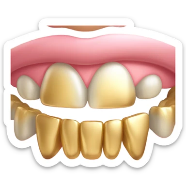 Golden tooth sticker