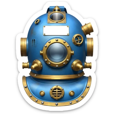 blue diving helmet sticker