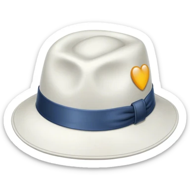 White painted hat sticker