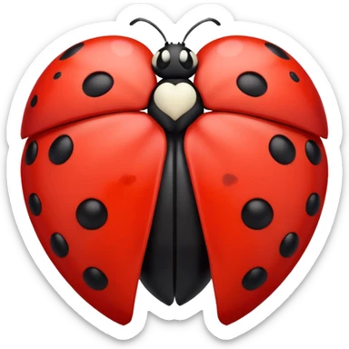 ladybug but the black dots are black hearts sticker