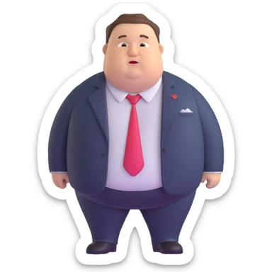 fat ugly man in business suit sticker