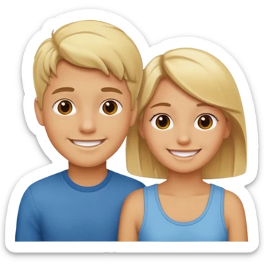 pareja de chico rubio con chica morena sticker