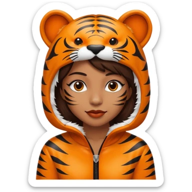 Brown woman with tiger costume  sticker