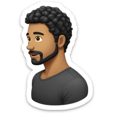 hombre de 26 años cabello corto negro y con canas barba con canas sticker