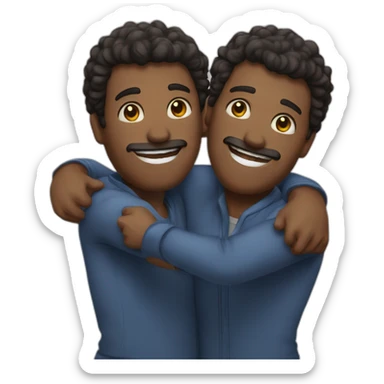 Dois homens se abraçando sticker