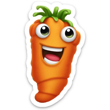 a hot cheeto with arms legs and a face sticker