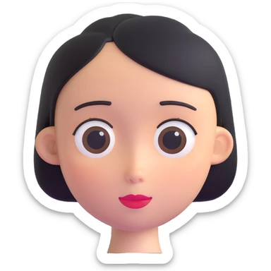 girl with oval flat head sticker