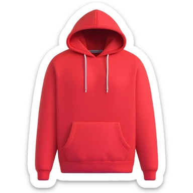 Cozy red hoodie with drawstring and kangaroo pocket sticker