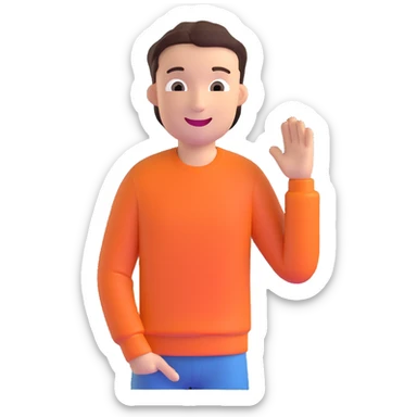 happy young man, cheerful expression sticker