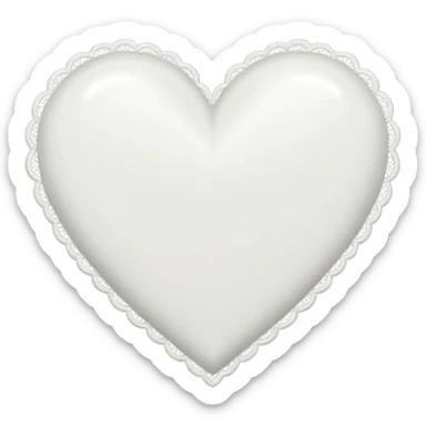White heart with a lace white border sticker