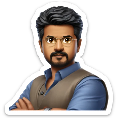 Thalapathy Vijay combined with junior ntt sticker