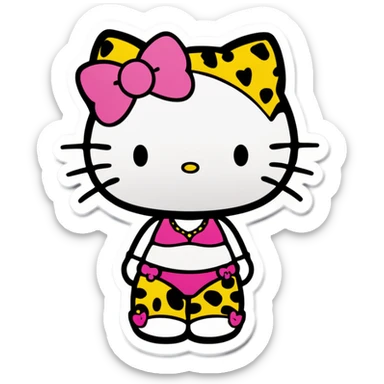 hello kitty con bikini de leopardo  sticker