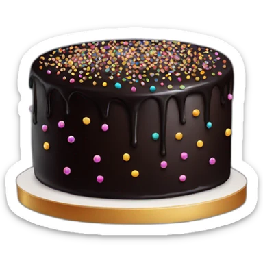 Black Cake with sprinkles  sticker