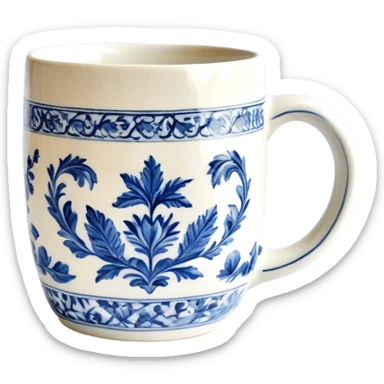 toile coffee mug sticker