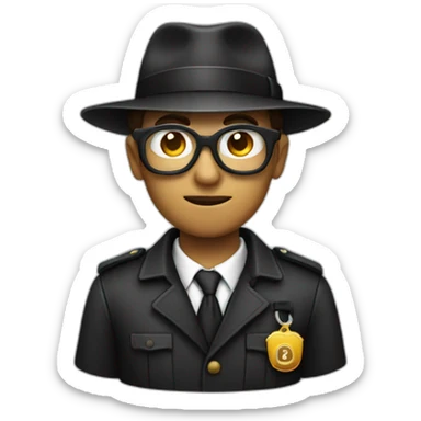 Detective with search glass all black sticker