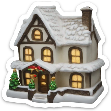 Ceramic christmas house sticker