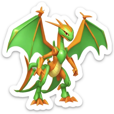 Mechanical Flygon-Scyther-Charizard-Medabot-Mecha full body sticker