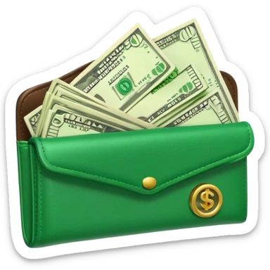 Aviator money emoji, wallet full of cash, casino vibe, premium 3D emoji style, clean, no background
 sticker