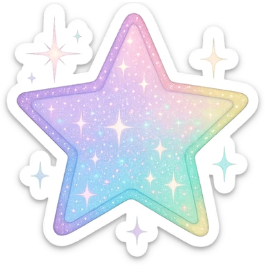 sparkling girly star, pastel and stylish sticker