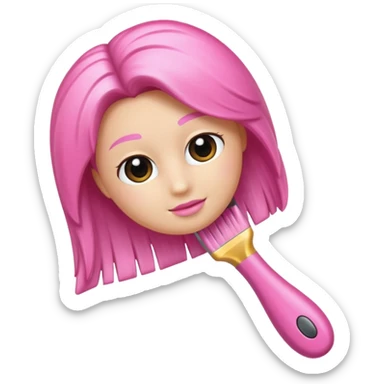 Cepillo pelo rosa sticker