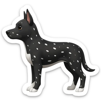 Un perro  negro con manchas blanca sticker