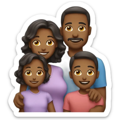 Family with 3 kids sticker