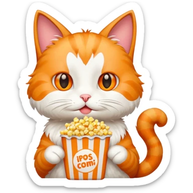 Gato comendo pipoca sticker