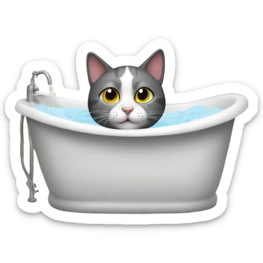 Cat in bath sticker