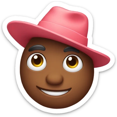 Love emoji with a hat  sticker