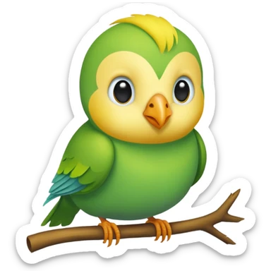 A love bird with just color green and his head yellow sticker