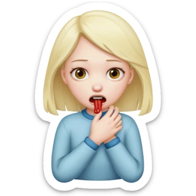 a girl choking her self  sticker