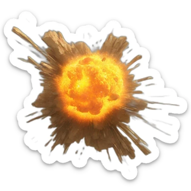 conflict map symbol, explosion sticker