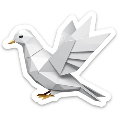Dove origami minimalist  sticker