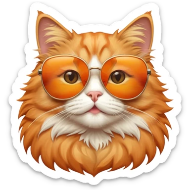 ridiculous cat with sunglasses sticker