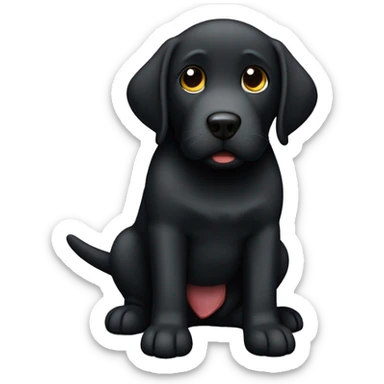 Black lab who’s stomach hurts sticker