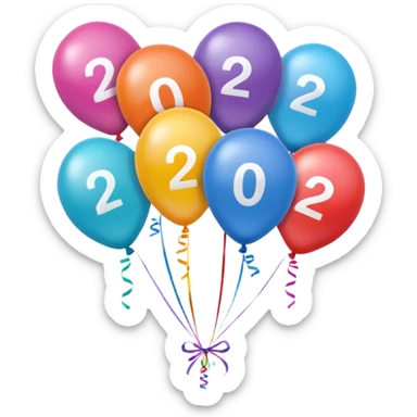 baloons with 2026 for menu sticker