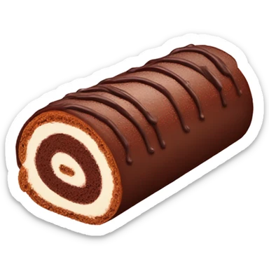 A chocolate Swiss roll sticker