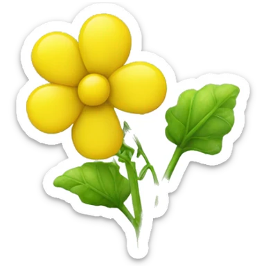 "Detailed yellow rapeseed flower on a green stem" sticker
