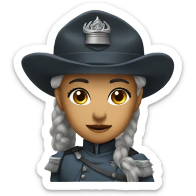 Female grond force general with general hat sticker