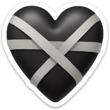 Black heart' with bandage  sticker