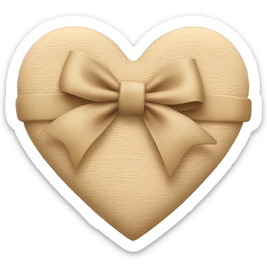 Beige heart with bow around it sticker