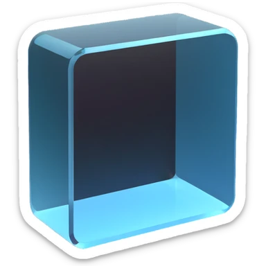 Russian Samokat delivery company logo on a transparent glass square rounded block sticker