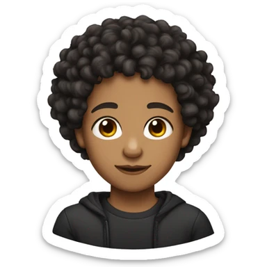 Lightskin black mixed boy with curly hair sticker