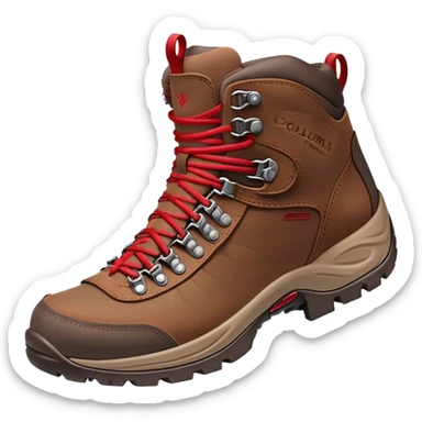 Columbia brown women's hiking boots with red laces sticker