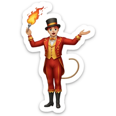 tiger  vintage-circus-performer-spitting-fire full body sticker