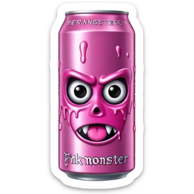 Pink monster energy drink sticker