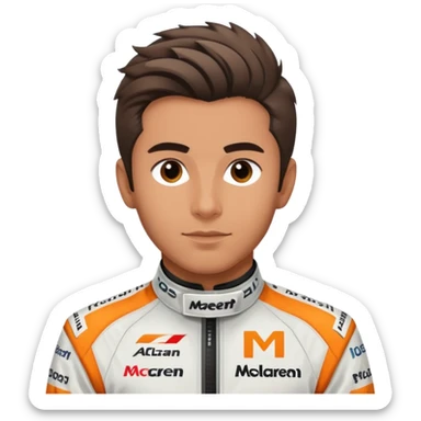 oscar piastri in a mclaren racing suit and his signature hairstyle  sticker