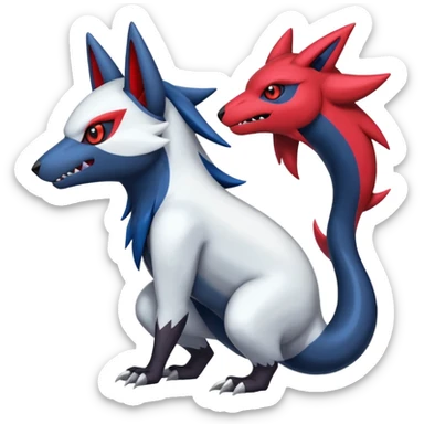 Colorful Shiny Zangoose-Zoroark-Salandit-Absol-fusion sticker